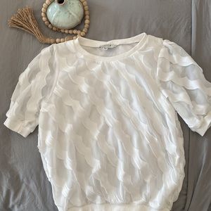 Molly Bracken sheer puff sleeve top